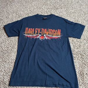 Harley Davidson Mens T Shirt Medium Somerset PA Highland Motorcycle Blue 2003